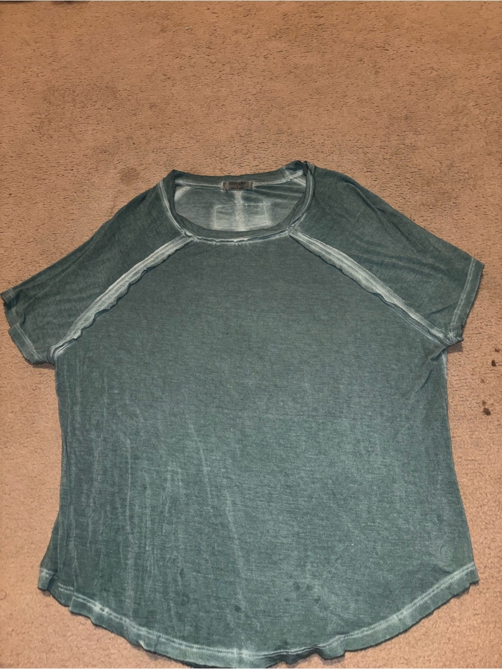 Zenana Outfitters Washed Teal Short Sleeve Tee